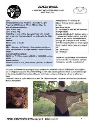 Azalea Shetland shawl pattern