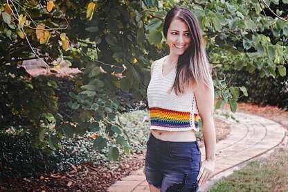 Rainbow Crochet Top