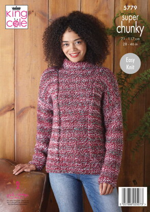 Jacket and Sweater Knitted in King Cole Super Chunky - 5779 - Downloadable PDF