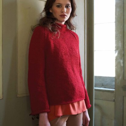 "Estella Sweater" - Sweater Knitting Pattern For Women in Debbie Bliss Paloma - DBS016