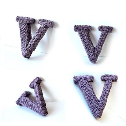 Letter V Crochet Pattern, 3D Letter Amigurumi