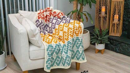 Waves Mosaic Crochet Blanket