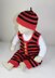 Baby Stripe Dungarees and Beanie Hat