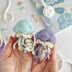 Jellyfish crochet keychain pattern Amigurumi ocean animal toy Bag charm Car mirror hanging decor