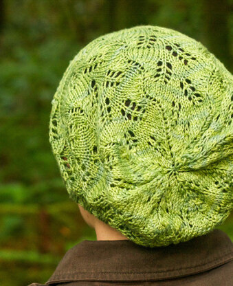 Sword Fern Hat in SweetGeorgia Merino Silk Fine - Downloadable PDF