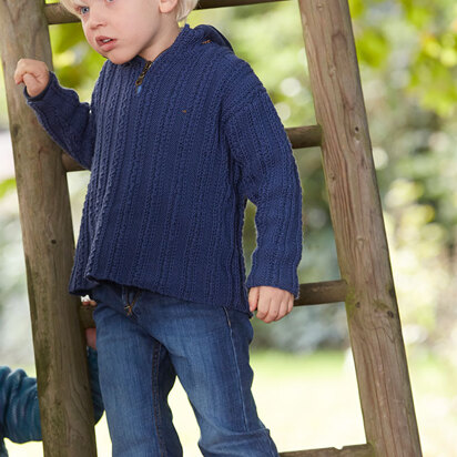 Kinderpullover im Troyer-Style in Schachenmayr Merino Extrafine Color 120 - S9052