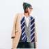 Diagonal Stripe Skinny Scarf