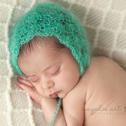 Crochet Newborn Mohair Bonnet