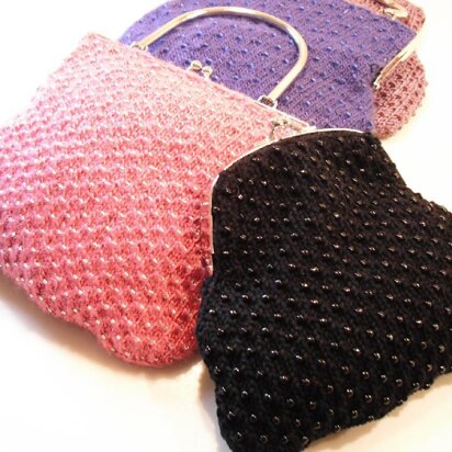 Beaded clutch and handled bags