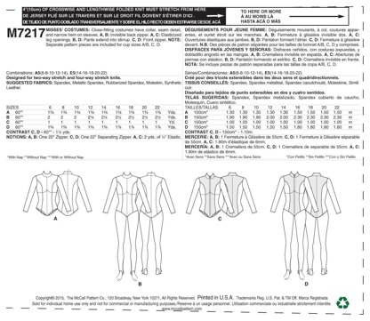 McCall's Patterns M7217 Misses' Zippered Bodysuit by Yaya Han Sewing  Template, E5 (14-16-18-20-22) : : Home