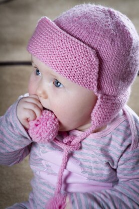 Amelia Hat - Flying Hat with Pompom Ties - Baby Cakes BC13