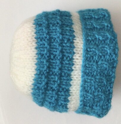 Mock Cable Brim beanie hat