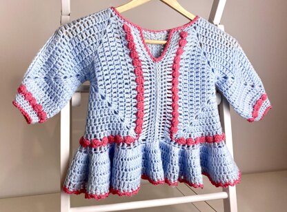 Bobbles in Granny Square Girl's Dress