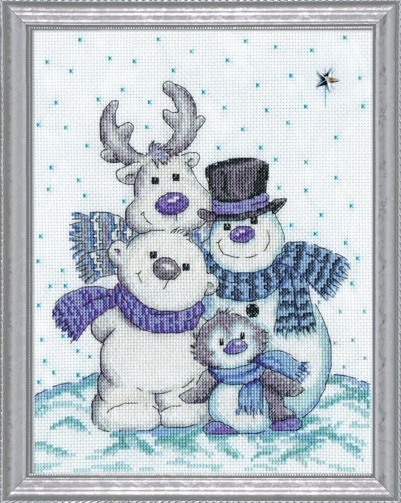 Design works 1689 cocoa snowmen схема