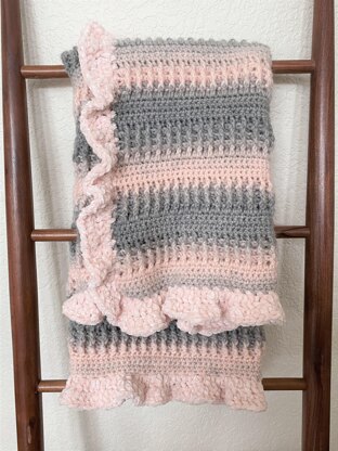 Pink and grey online baby blanket