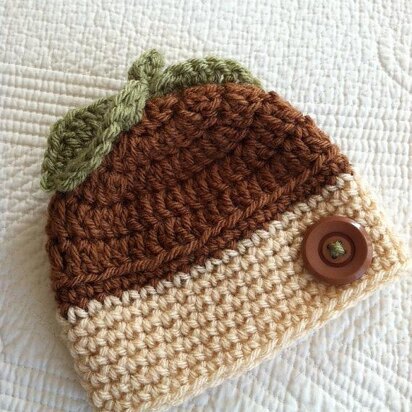 Crochet Acorn Baby Hat