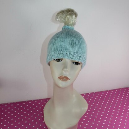 Simple Messy Bun Beanie Hat