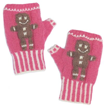 Gingerbread fingerless mitts