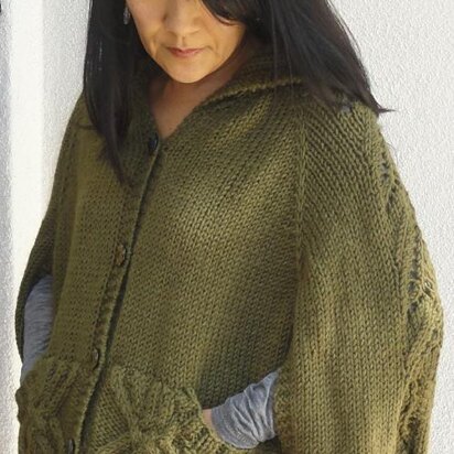 #138 Covetable Cabled Cape - knitting pattern