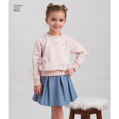 Simplicity 8754 Child's Trousers, Skirt and Sweatshirts - Paper Pattern, Size A (3-4-5-6-7-8)