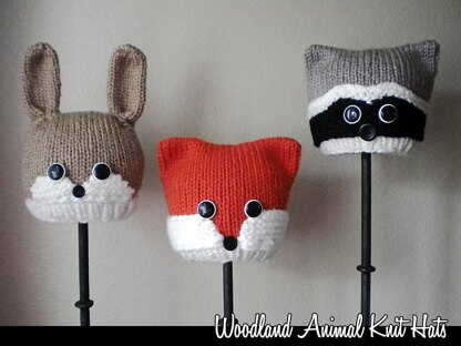 Woodland Animals Knit Hats