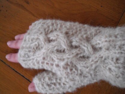 Yin and yang fingerless mitts