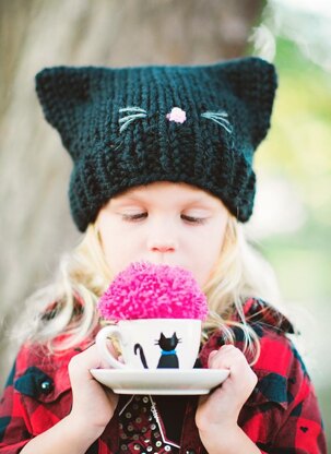 Baby / Toddler Cat Kitten Embroidered Beanie Hat