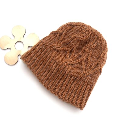 Flower Cable Hat - knitting pattern