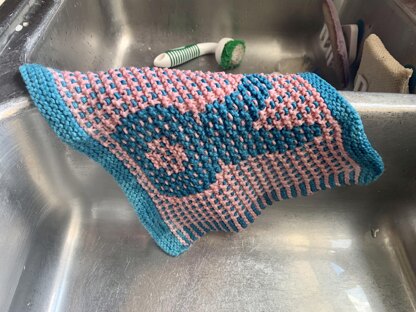 Mosaic Bunny Butt Dishcloth