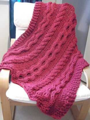 Eternal chunky cable blanket / throw