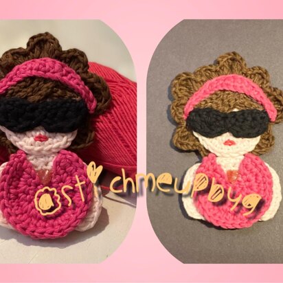 Girl in pink appliqué