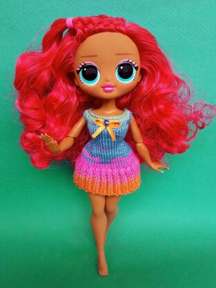 Pleated mini dress for LOL  dolls