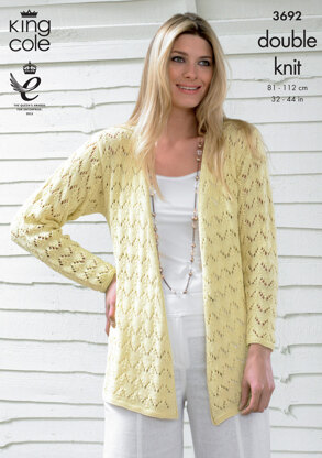 Womens' Sweater and Cardigan in King Cole Bamboo Cotton DK - 3692