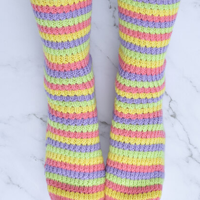 Sugar Stripe Socks in Universal Yarns Uni Merino Mini - Downloadable PDF