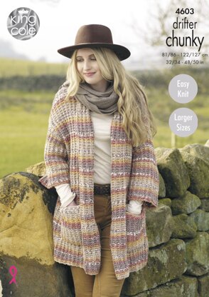 Ladies Jackets in King Cole Drifter Chunky - 4603 - Downloadable PDF