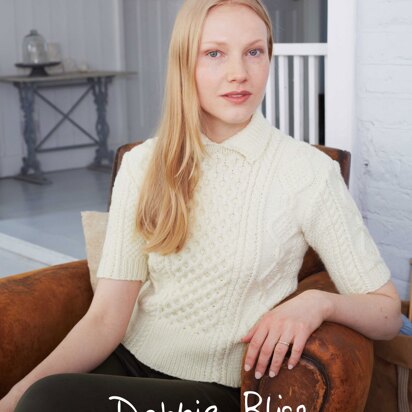 "Celia Sweater" - Sweater Knitting Pattern For Women in Debbie Bliss Falkland Aran - DBS029