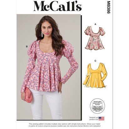 McCall's Misses' Tops M8386 - Sewing Pattern
