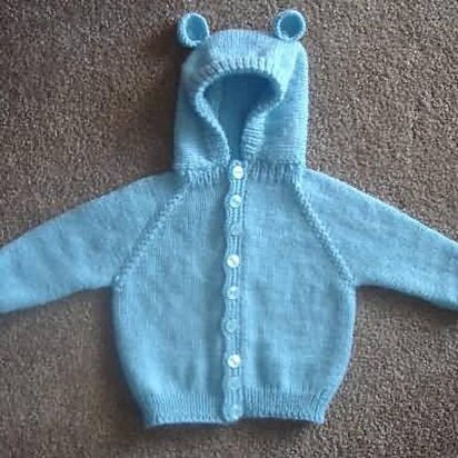 Baby Cardigan with Teddy Bear Ears