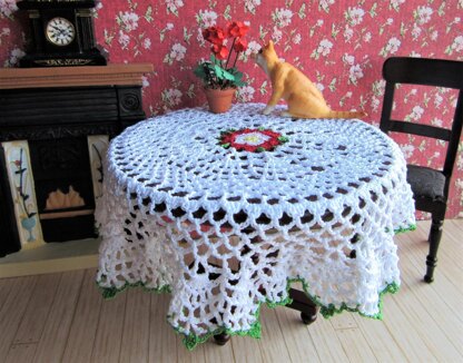 1:12th scale Tudor Rose tablecloth