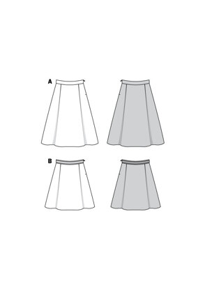 Burda Style Misses' Side Pleat Skirt B6342 - Paper Pattern, Size 8-18