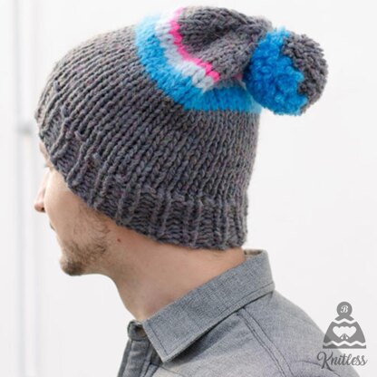 Neon Striped Bobble hat