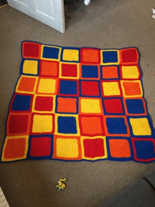 Solid granny square blanket