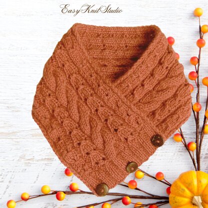 Cozy cable knitted cowl