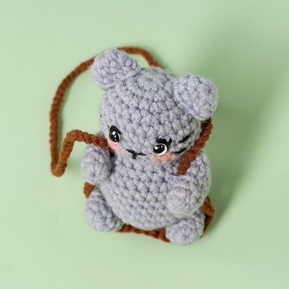 Swinging Gray Cat Car Hanging