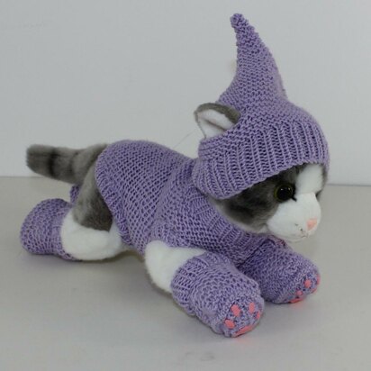 Puppy / Kitten Coat, Pixie Hat & Booties - knitting pattern