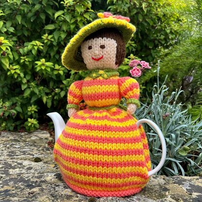 Edwardian Lady 4 Cup Teapot Cosy Knitting Pattern - Novelty Teapot Cosy Knitting Pattern