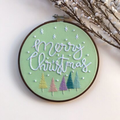 Retro Pastel Christmas Embroidery Pattern