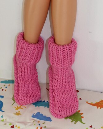 Ladies Super Chunky Stocking Stitch Slipper Boots