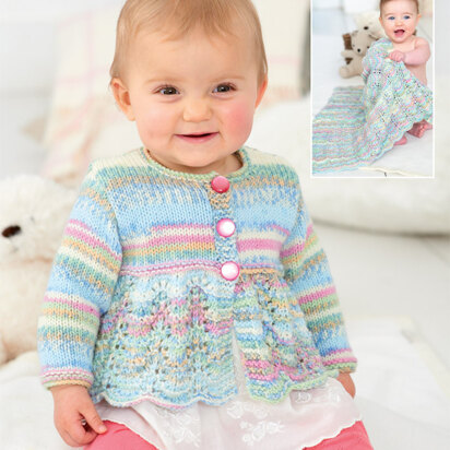 Cardigan and Blanket in Sirdar Snuggly Baby Crofter DK - 1252 - Downloadable PDF