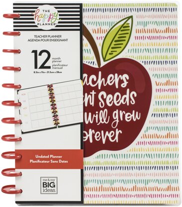The Happy Planner Undated 12-Month Big Planner - Teachers Plant Seeds